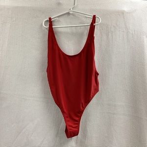 Fabletics Red One-Peice Swimsuit With Open Back Size Medium